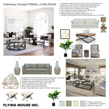 Formal room Interior Design Mood Board by Flyingmouse inc on Style Sourcebook