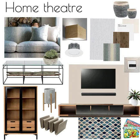 Home Theatre Renovation Sample Board Interior Design Mood Board by www.susanwareham.com on Style Sourcebook