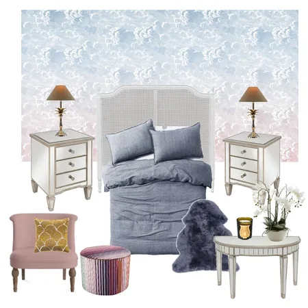 Floating in the Clouds - Bedroom Interior Design Mood Board by Wallpaper Trader on Style Sourcebook