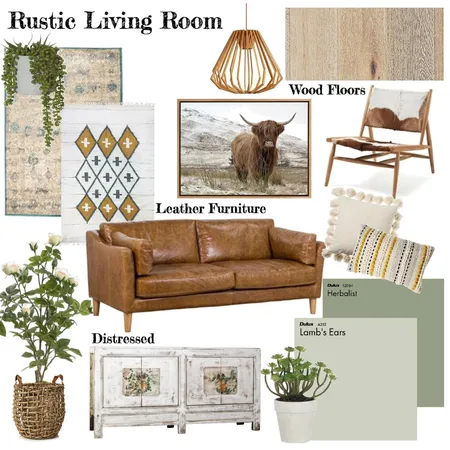 Modern Rustic Boho Living Room Interior Design Mood Board by AlainaPhillippi on Style Sourcebook