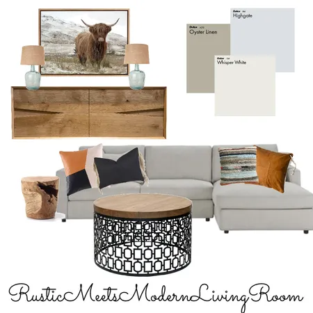 RusticMeetsModernLivingRoom Interior Design Mood Board by asouthernaffair on Style Sourcebook
