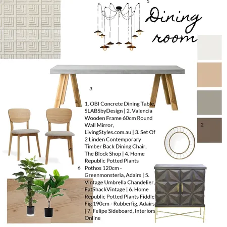 Dining room Interior Design Mood Board by Suri on Style Sourcebook