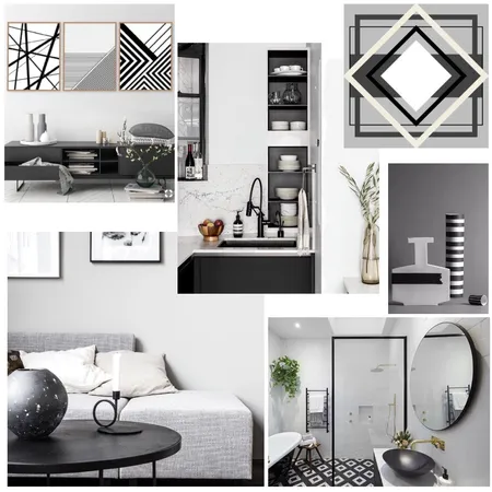 Achromatic Colour Scheme Interior Design Mood Board by DKD on Style Sourcebook