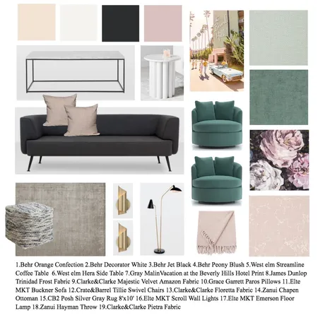 Modern Floral Living Room Interior Design Mood Board by JulianaK on Style Sourcebook