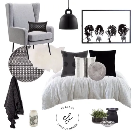 Monochrome Interior Design Mood Board by ES Abode on Style Sourcebook