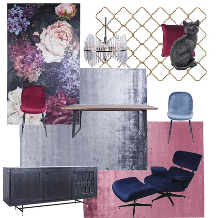 Bold and Glam dining room Interior Design Mood Board by Eseri on Style Sourcebook