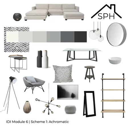 M6_Achromatic Interior Design Mood Board by Sital Patel Home on Style Sourcebook