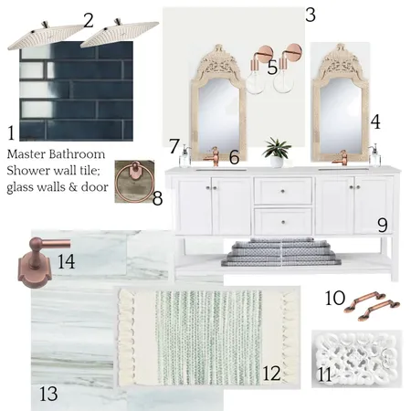 Master Bathroom Interior Design Mood Board by LaurenElizabethDesigns
