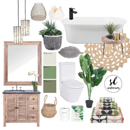 Tropical Lush Bathroom Interior Design Mood Board by Shannah Lea Interiors on Style Sourcebook