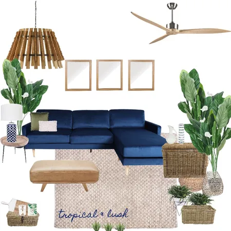 Tropical &amp; Lush Living Room Interior Design Mood Board by That.golden.beach.reno on Style Sourcebook