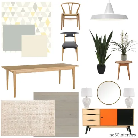 orange dining room Interior Design Mood Board by RoisinMcloughlin on Style Sourcebook