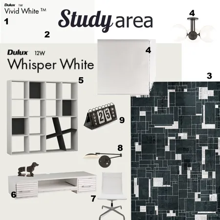 Study Area Interior Design Mood Board by annpanopio on Style Sourcebook