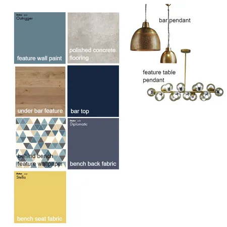 Blue &amp; Gold Interior Design Mood Board by FrankstonBrewhouse on Style Sourcebook