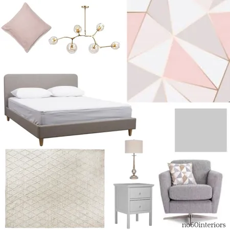 geo pink bedroom Interior Design Mood Board by RoisinMcloughlin on Style Sourcebook