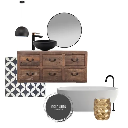 Monochrome Bathroom Interior Design Mood Board by noir_lane on Style Sourcebook