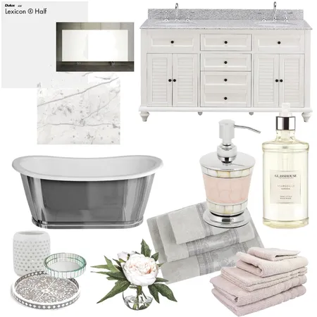 Hamptons In Pink Bathroom Interior Design Mood Board by Jo Laidlow on Style Sourcebook