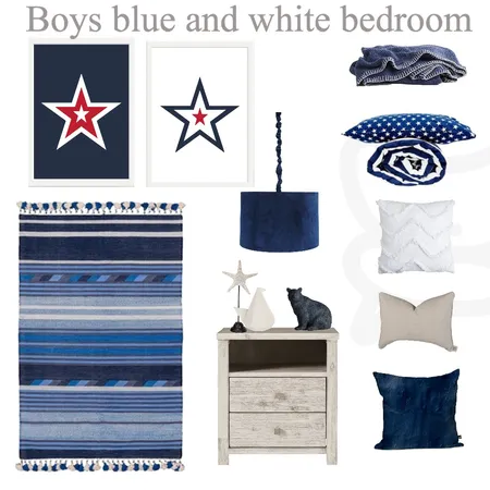 Boys blue and white bedroom styling Interior Design Mood Board by My Interior Stylist on Style Sourcebook