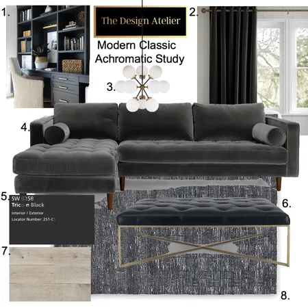 Modern Classic Study Interior Design Mood Board by The Design Atelier on Style Sourcebook