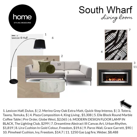 South Wharf Living Interior Design Mood Board by Home Styling Melbourne on Style Sourcebook