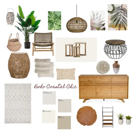 Boho Coastal Chic Interior Design Mood Board by BonnieBella on Style Sourcebook