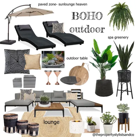 the boho outdoor Interior Design Mood Board by The Property Stylists & Co on Style Sourcebook