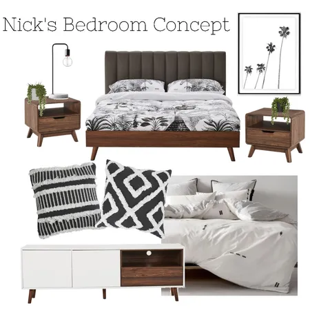 Nick's Bedroom Concept Interior Design Mood Board by rubytalaj on Style Sourcebook