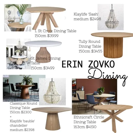 erin zorko dining options Interior Design Mood Board by stylebeginnings on Style Sourcebook