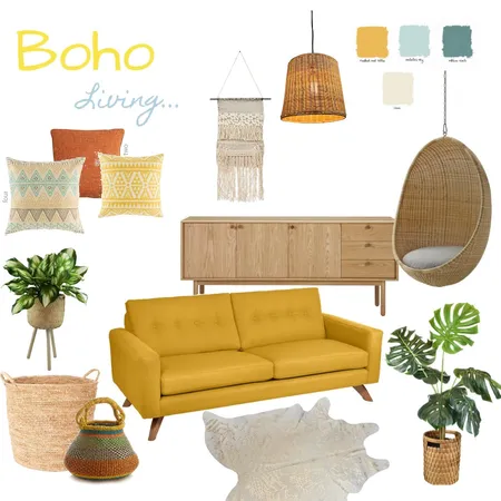 Boho living Interior Design Mood Board by HeidiN on Style Sourcebook