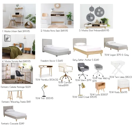 Study/Bedroom Interior Design Mood Board by MISS G Interiors on Style Sourcebook