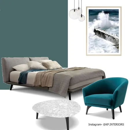 Blue feature bedroom Interior Design Mood Board by Kirsty on Style Sourcebook