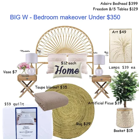 Big W Budget Makeover Interior Design Mood Board by Elements Aligned Interior Design on Style Sourcebook