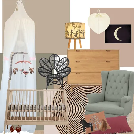 Earthy Eclectic Nursery Interior Design Mood Board by Velvet Tree Design on Style Sourcebook