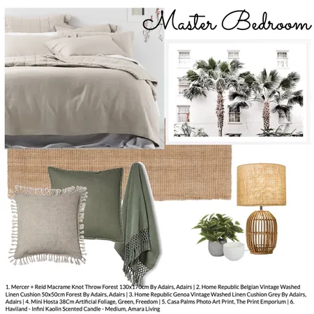 Zora Master Bedroom Interior Design Mood Board by House2Home on Style Sourcebook