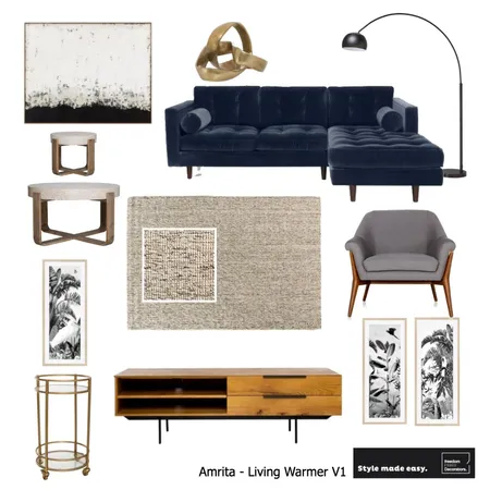 Amrita - Lounge Warmer V1 Interior Design Mood Board by fabulous_nest_design on Style Sourcebook