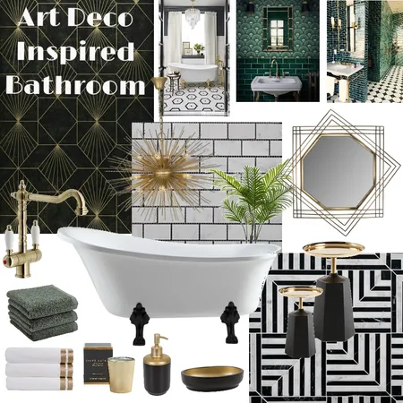 Art Deco Inspired Bathroom Interior Design Mood Board by awolff.interiors on Style Sourcebook