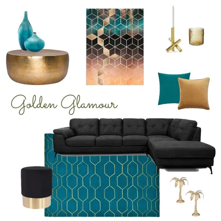 Golden Glamour Interior Design Mood Board by Andriana on Style Sourcebook