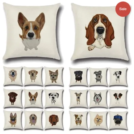 Dog Bulldog Pattern Cotton Linen Interior Design Mood Board by accentpillowcasebaby on Style Sourcebook