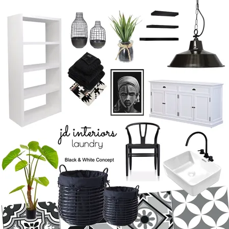 Laundry Room (Black and White Concept) Interior Design Mood Board by jenickadeloeste on Style Sourcebook