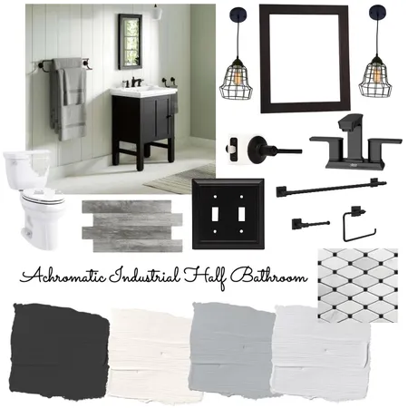 Module 7 bath achromatic Interior Design Mood Board by ReneeAmato on Style Sourcebook