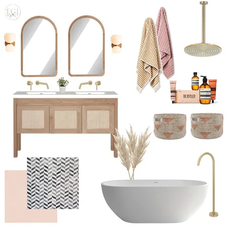 Warm Bathroom Interior Design Mood Board by Eliza Grace Interiors on Style Sourcebook