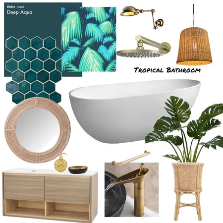 Tropical Bathroom Interior Design Mood Board by Katherine_Lizzie on Style Sourcebook