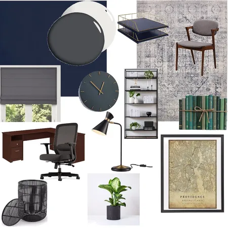 Drew's Office Interior Design Mood Board by Lazuli Azul Designs on Style Sourcebook