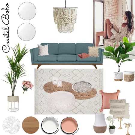 Boho Coastal - Family Room Interior Design Mood Board by ny.laura on Style Sourcebook