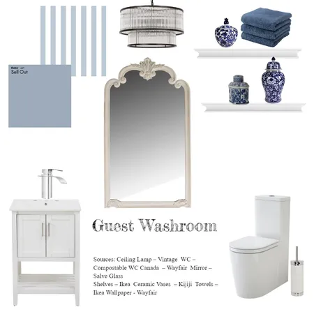 Guest Washroom Interior Design Mood Board by KB design on Style Sourcebook