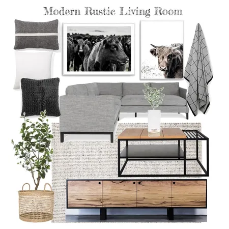 Modern Rustic Living Room Interior Design Mood Board by nel767 on Style Sourcebook