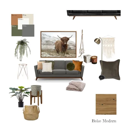 Boho Modern Living Room Interior Design Mood Board by nel767 on Style Sourcebook