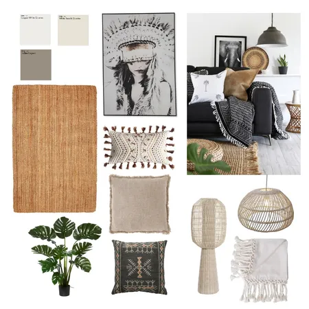 Monochrome Boho Interior Design Mood Board by Bkoo3 on Style Sourcebook