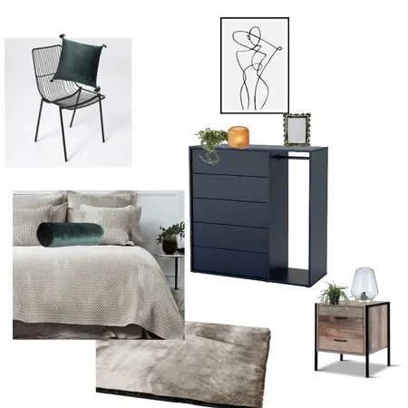 Bedroom - green, black, gold Interior Design Mood Board by a14075 on Style Sourcebook