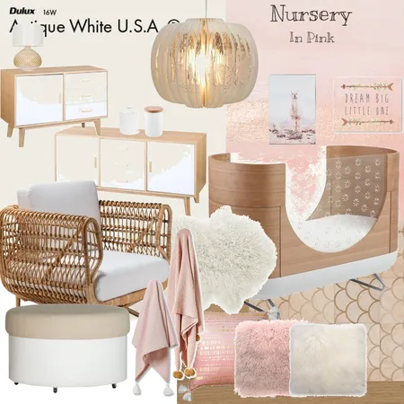 Nursery In Pink Interior Design Mood Board by Jo Laidlow on Style Sourcebook