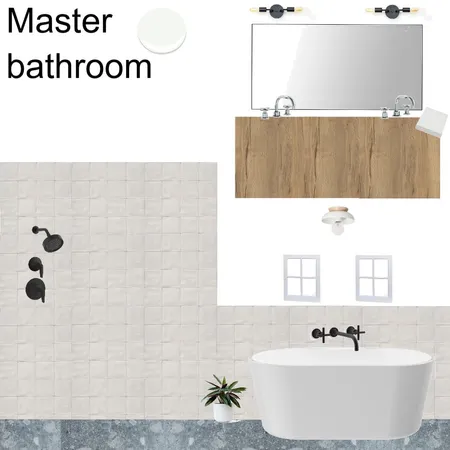 Master bathroom white square terazzo Interior Design Mood Board by knadamsfranklin on Style Sourcebook